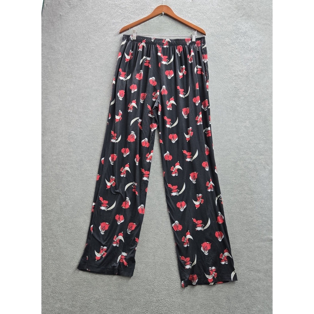 Inuyasha Men Sleepwear XL Black Graphic Sweatpants Anime Character Pajama Pants
